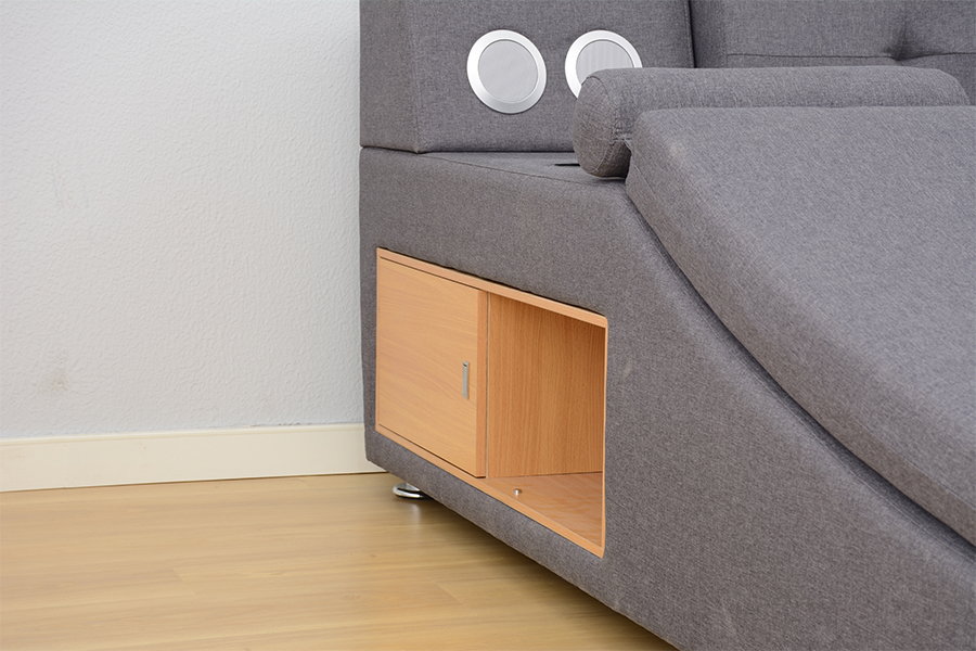 Struttura letto imbottita integrata per il tempo libero con altoparlante Bluetooth 1550