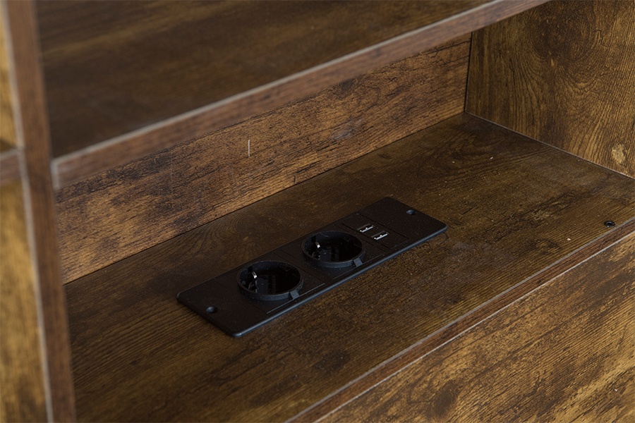 4831D Struttura letto in legno in stile retrò-industriale