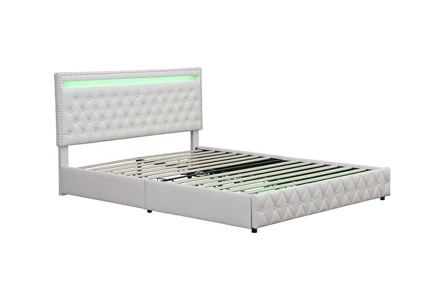 4471-1-Cassetti 3D Contenitori con illuminazione ambientale intelligente Struttura del letto