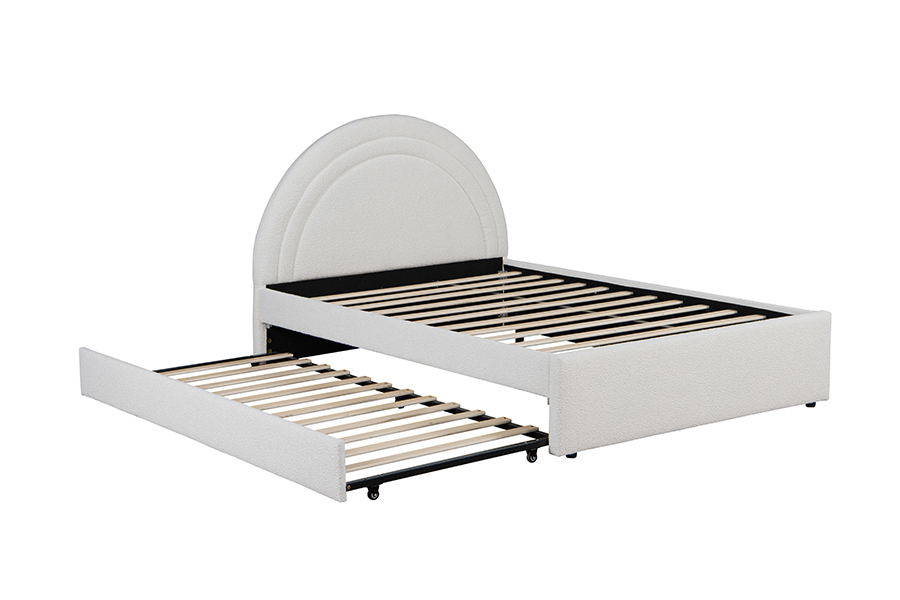 4542 Struttura letto contenitore curva imbottita a castello estraibile