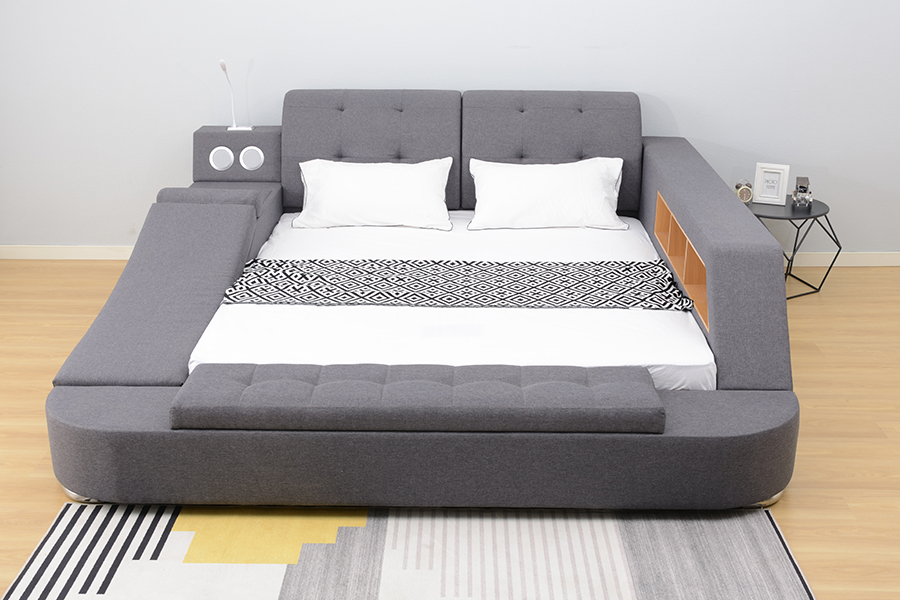 Struttura letto imbottita integrata per il tempo libero con altoparlante Bluetooth 1550