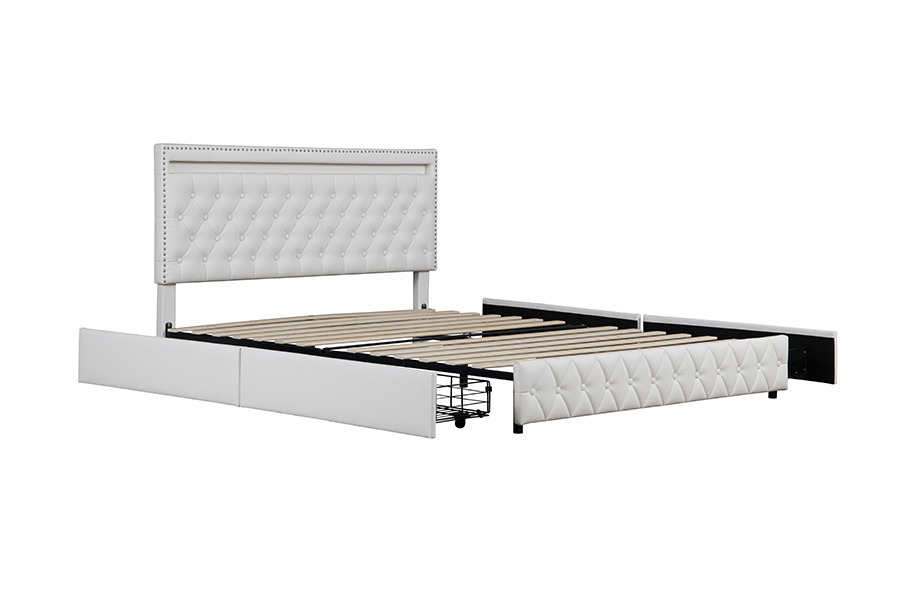 4471-1-Cassetti 3D Contenitori con illuminazione ambientale intelligente Struttura del letto