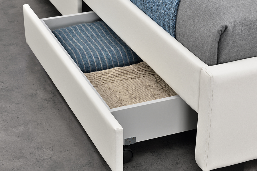 1894-1DS Struttura letto contenitore imbottito audiovisivo con altoparlante Bluetooth
