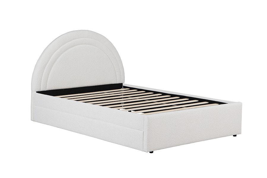 4542 Struttura letto contenitore curva imbottita a castello estraibile