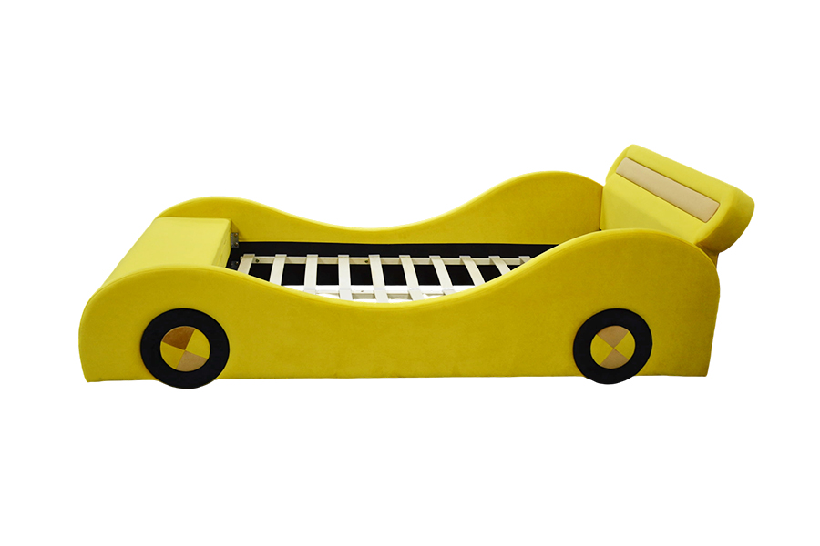 1421 Sorprendenti letti gialli simili a automobili per bambini
