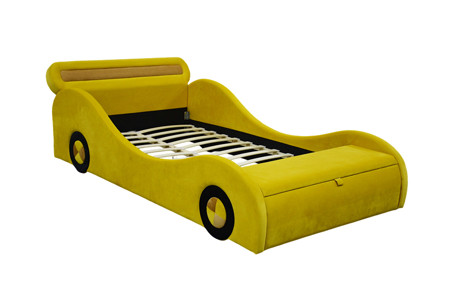 1421 Sorprendenti letti gialli simili a automobili per bambini