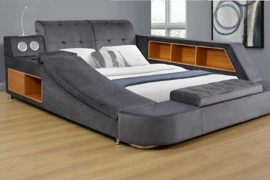 Struttura letto imbottita integrata per il tempo libero con altoparlante Bluetooth 1550