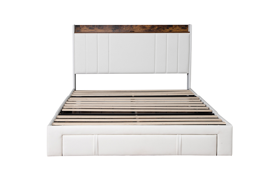 A002-1-3DU USB Testiera Letto Imbottita Integrata