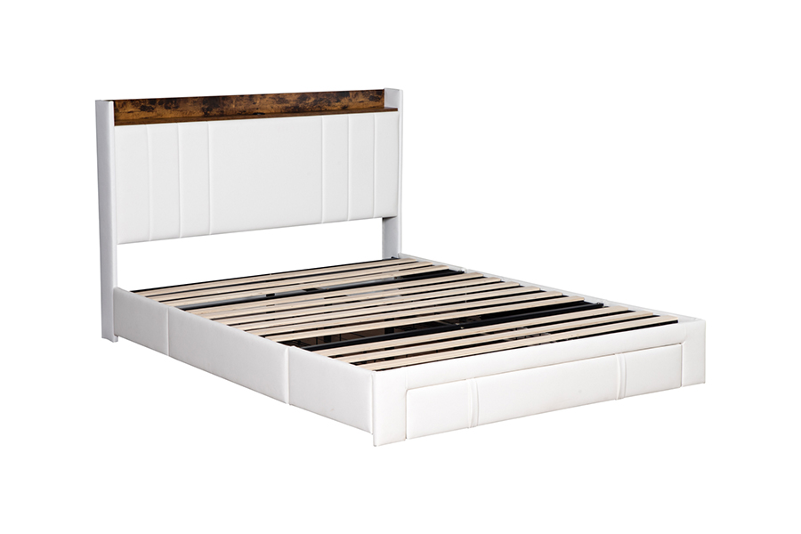 A002-1-3DU USB Testiera Letto Imbottita Integrata
