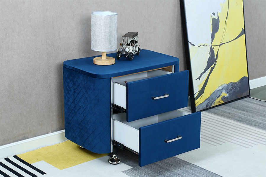 Comodino/tavolino da letto in velluto diamante WSS954
