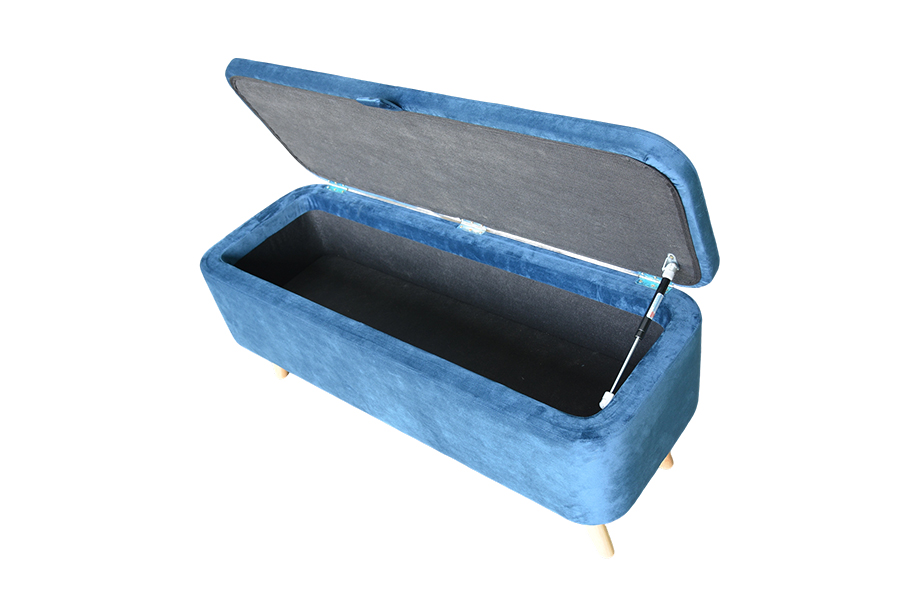 WSS956 Contenitore ottomano imbottito in velluto blu