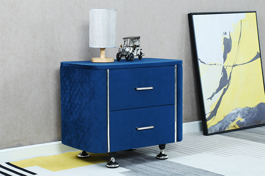 Comodino/tavolino da letto in velluto diamante WSS954