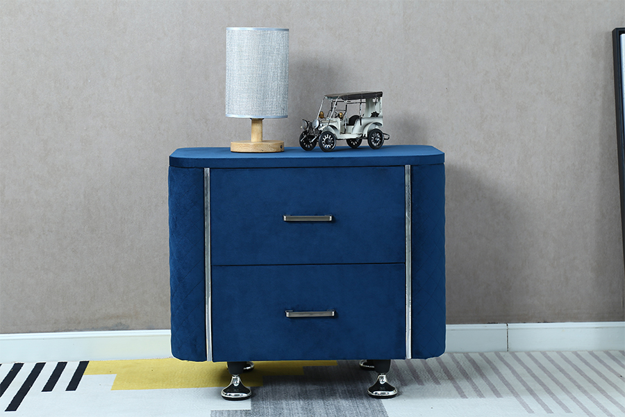 Comodino/tavolino da letto in velluto diamante WSS954