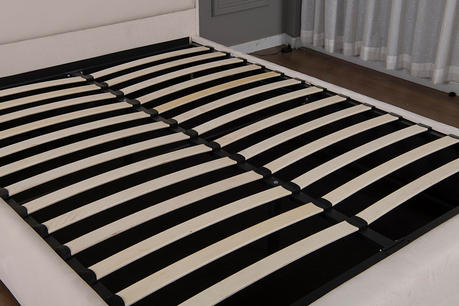 5032-1G Testiera curva in legno con struttura letto imbottita a LED
