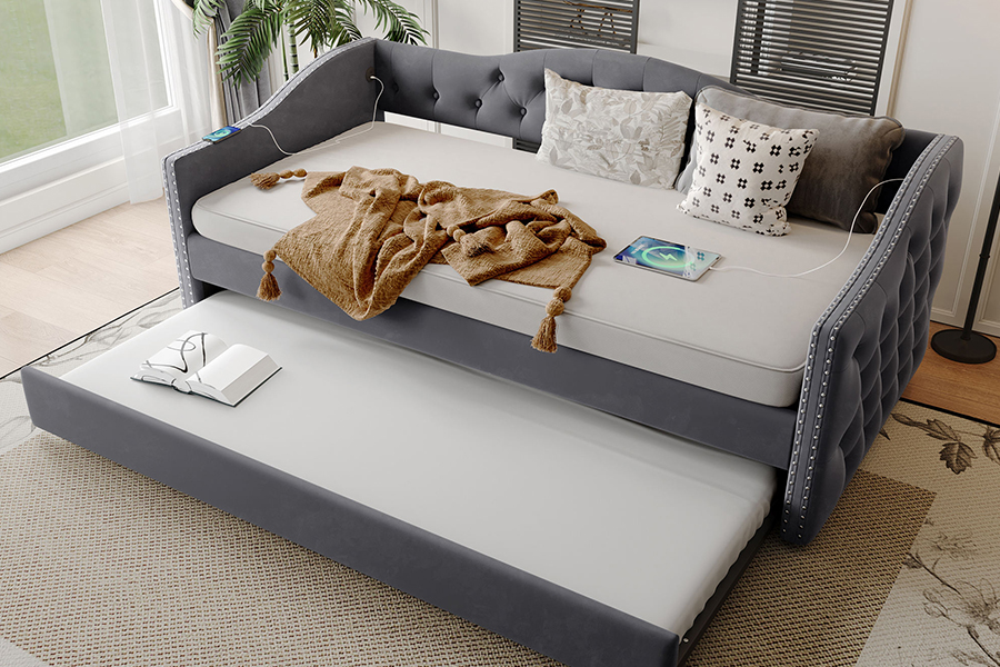 N17 Letto estraibile multifunzionale Funzione contenitore Divano letto estraibile