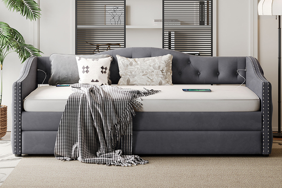 N17 Letto estraibile multifunzionale Funzione contenitore Divano letto estraibile