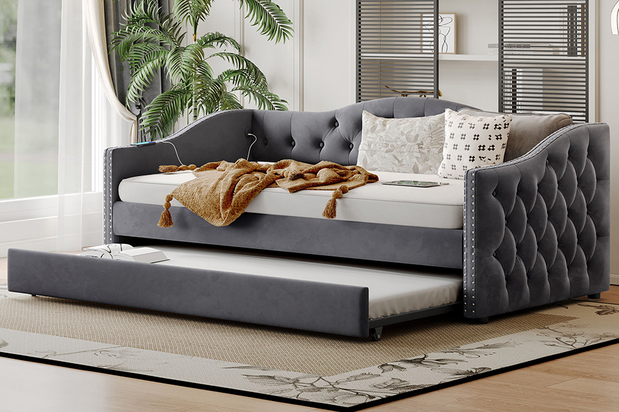 N17 Letto estraibile multifunzionale Funzione contenitore Divano letto estraibile