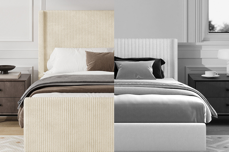 N12 Wingback regolabile Struttura letto imbottita facile da smontare