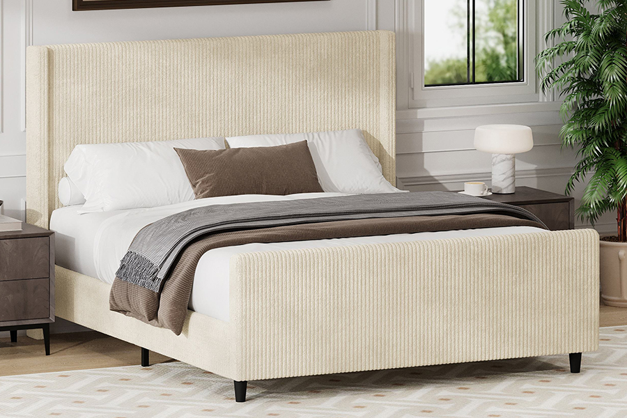 N12 Wingback regolabile Struttura letto imbottita facile da smontare