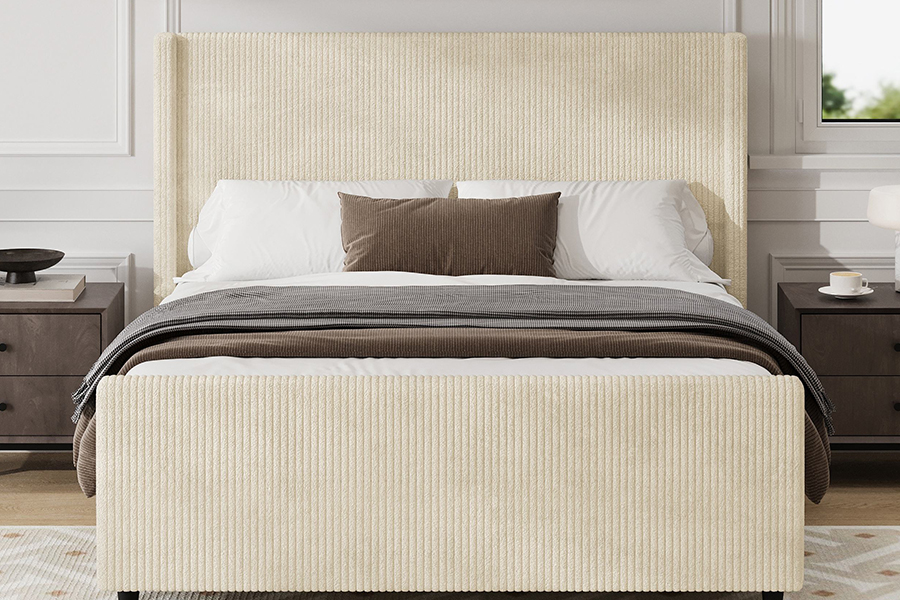 N12 Wingback regolabile Struttura letto imbottita facile da smontare