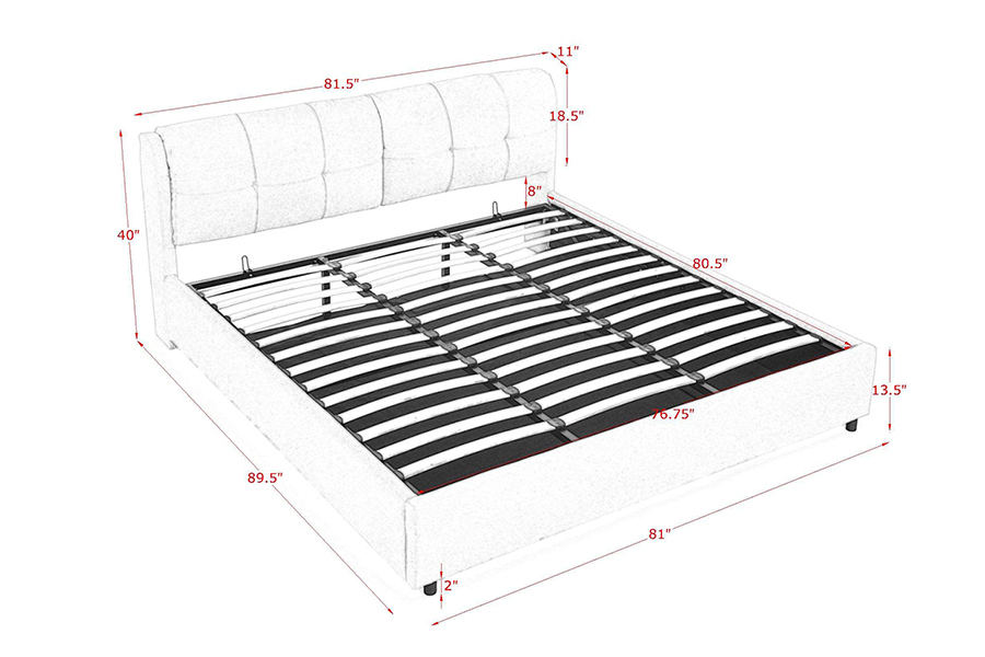 N10 Struttura per letto contenitore imbottita ecologica e resistente