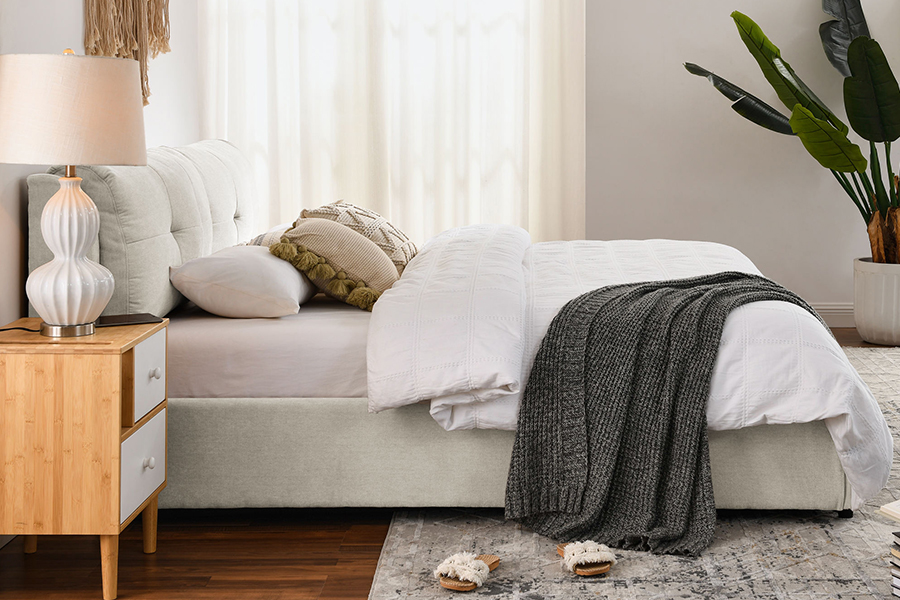 N10 Struttura per letto contenitore imbottita ecologica e resistente