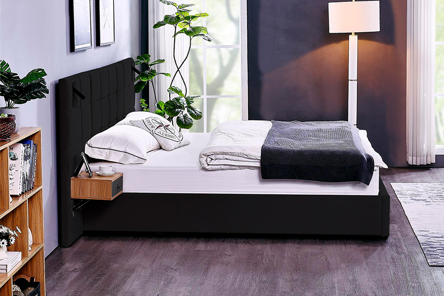 Telaio letto regolabile N6 Letto morbido in materiale imbottito con LED