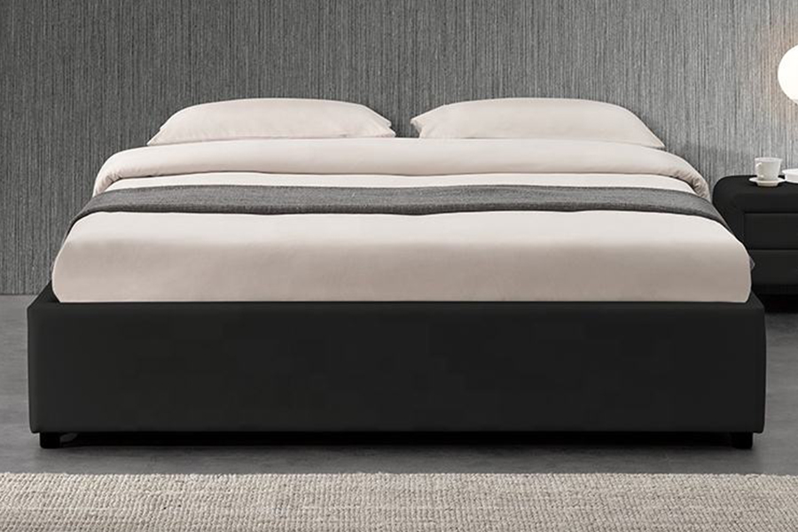 1151 Letto imbottito in lino di design con alzata a gas