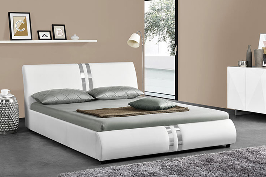 1143 Letto imbottito moderno in pelle PU in stile nordico