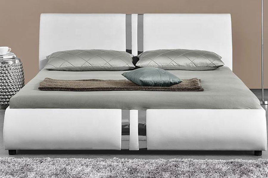 1143 Letto imbottito moderno in pelle PU in stile nordico