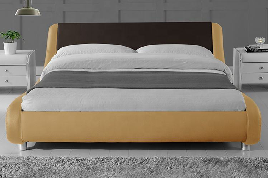 1140 Letto imbottito con struttura letto in pelle sintetica PU in legno