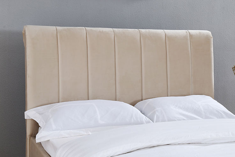1312 Testata letto in morbido tessuto Letto imbottito bombato