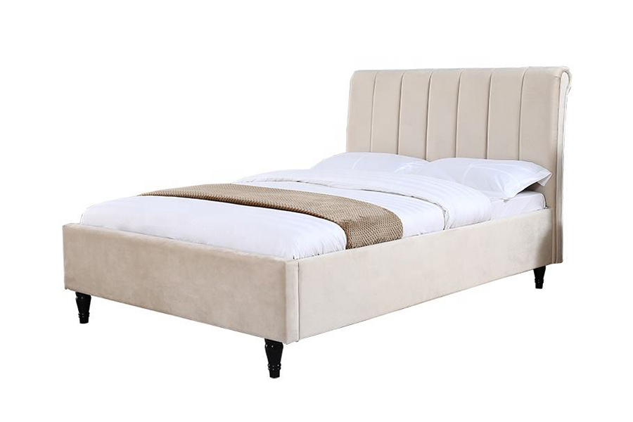 1312 Testata letto in morbido tessuto Letto imbottito bombato