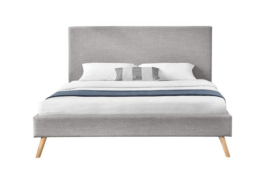 1281 Letto imbottito con testiera semplice in tessuto