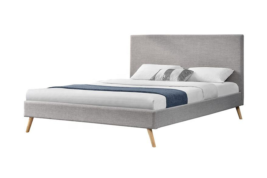 1281 Letto imbottito con testiera semplice in tessuto