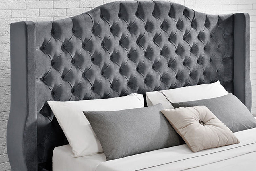 1268 Letto imbottito con rivestimento in tessuto Luxury Style