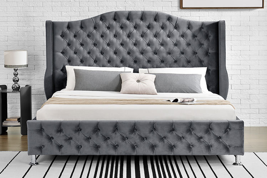 1268 Letto imbottito con rivestimento in tessuto Luxury Style
