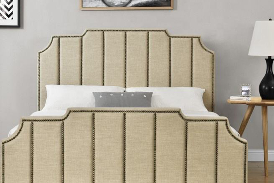 Letto imbottito con struttura matrimoniale in tessuto velluto 1205