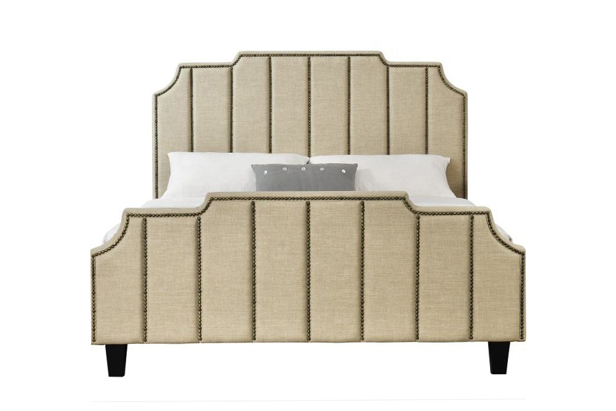 Letto imbottito con struttura matrimoniale in tessuto velluto 1205