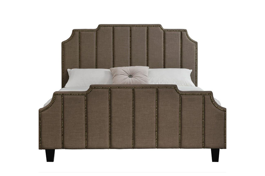 Letto imbottito con struttura matrimoniale in tessuto velluto 1205