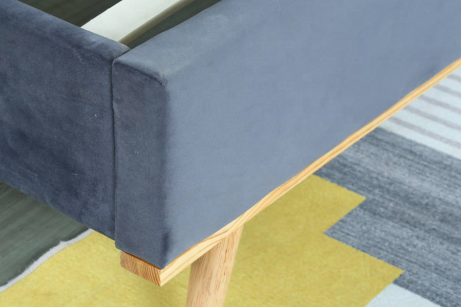 1457 Letto imbottito in velluto dal design moderno e semplice