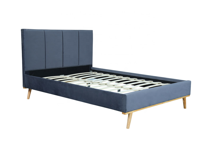 1457 Letto imbottito in velluto dal design moderno e semplice