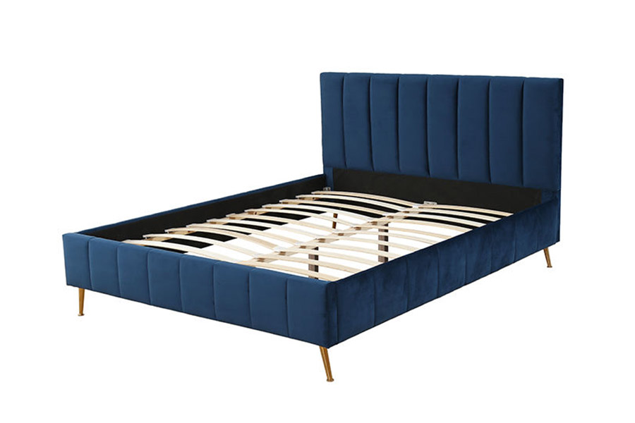 1382 Letto matrimoniale in stile moderno Letto imbottito in legno massello