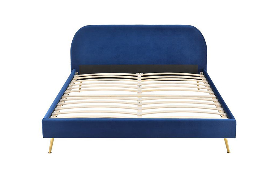 1358 Letto imbottito in tessuto semplice ed elegante