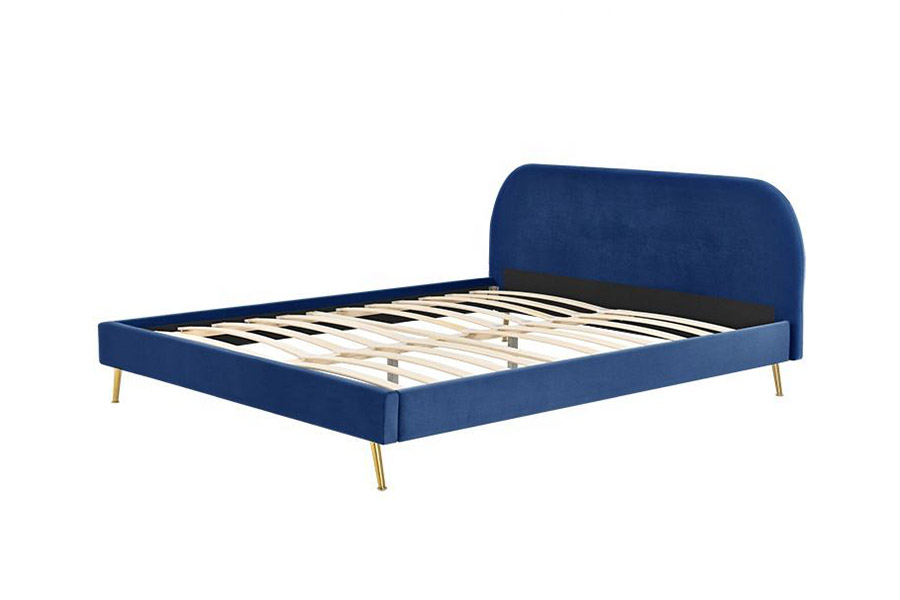 1358 Letto imbottito in tessuto semplice ed elegante