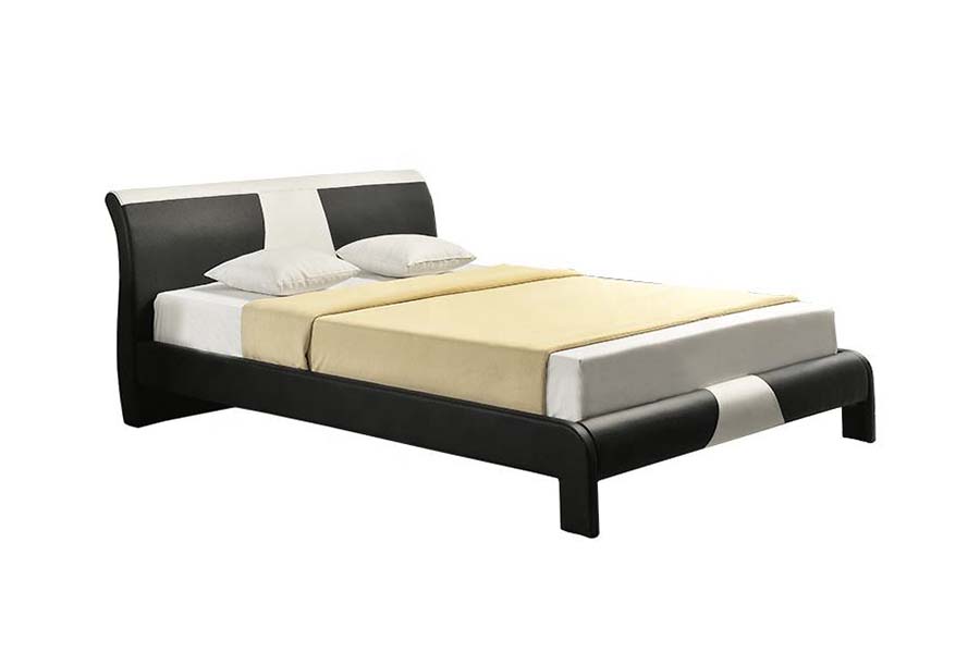 1857 Struttura letto imbottita moderna contemporanea in ecopelle LED
