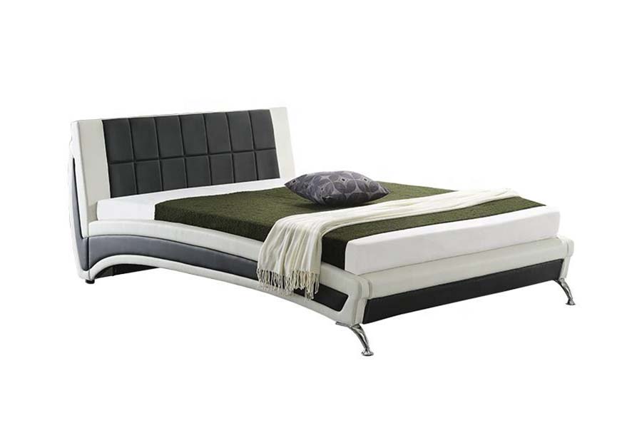 1857 Struttura letto imbottita moderna contemporanea in ecopelle LED