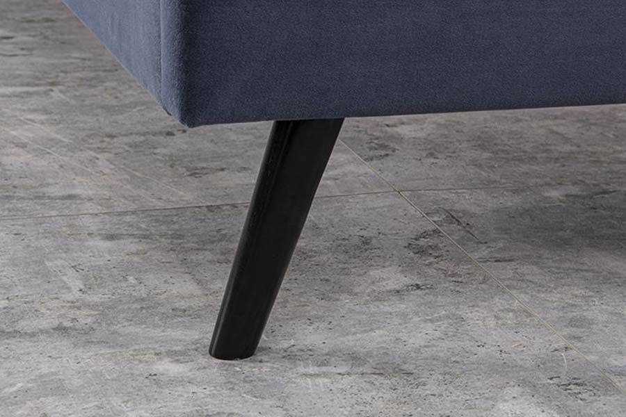 1663 Letto imbottito doppio in legno di velluto capitonnè