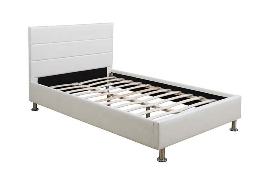 1639 Letto imbottito con pannello testiera a blocco quadrato