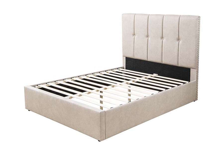 1616 Letto imbottito King Size in morbido tessuto dal design a bottoni